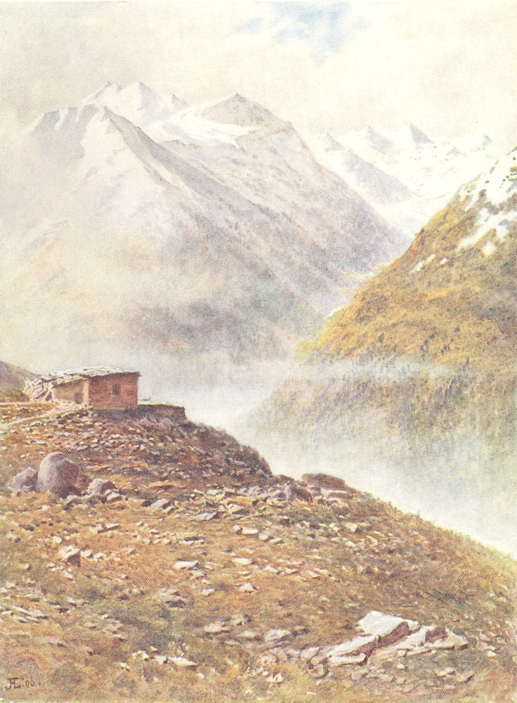 SWITZERLAND. Pontresina. Muottas Muraigl 1907 old antique print picture